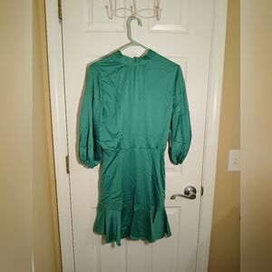 Premier Amour Green Dress with Ruffle Hem